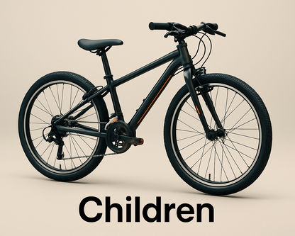change bike to more larger children bike, smaller version of adult bike
